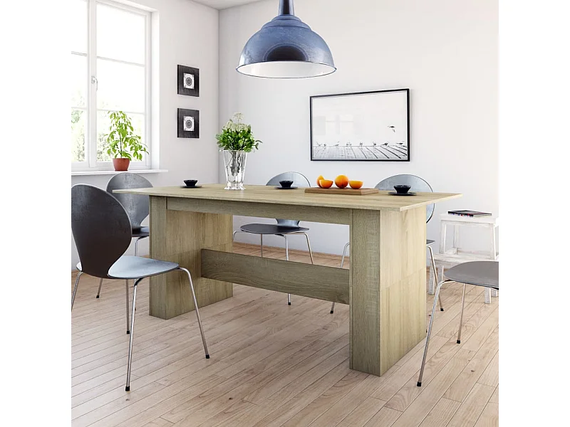 Table de salle à manger Chêne sonoma 180x90x76 cm Aggloméré GHR73662