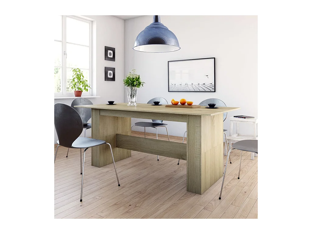 Table de salle à manger Chêne sonoma 180x90x76 cm Aggloméré GHR73662
