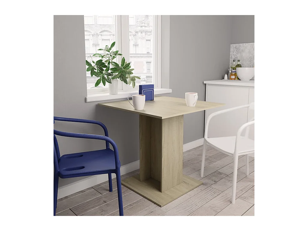 Table à dîner Chêne sonoma 80x80x75 cm Bois d'ingénierie GHR86003