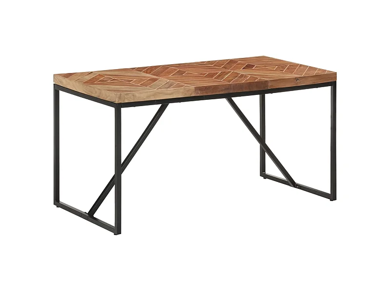 Table à dîner 140x70x76 cm Bois massif d'acacia et de manguier GHR18378