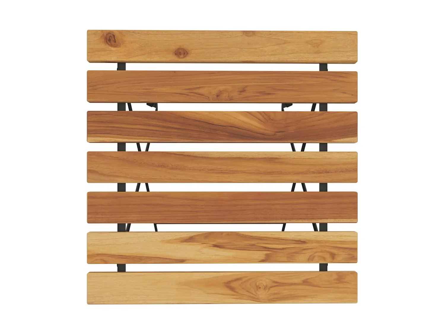 Table de bistro pliante 55x54x71cm Bois de teck solide et acier GHR65874