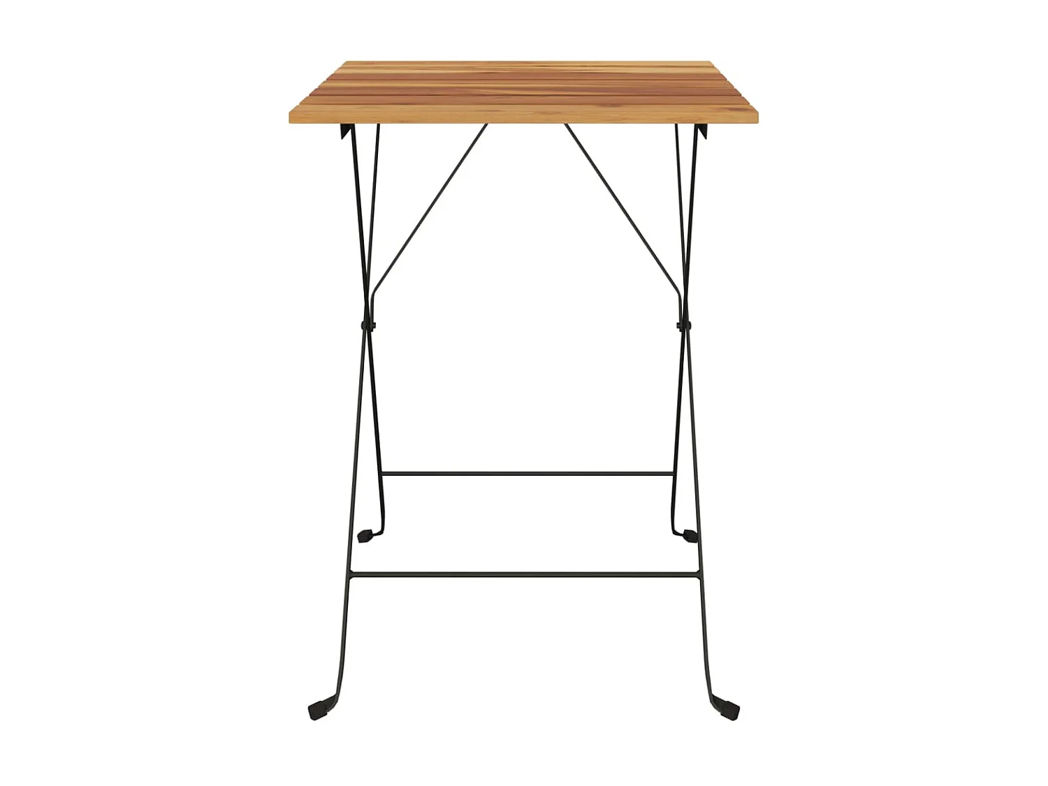 Mesa de bistrô dobrável 55x54x71 cm teca maciça e aço PT353749