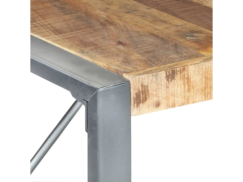 Mesa de comedor madera de mango rugosa 140x140x75 cm ES197401