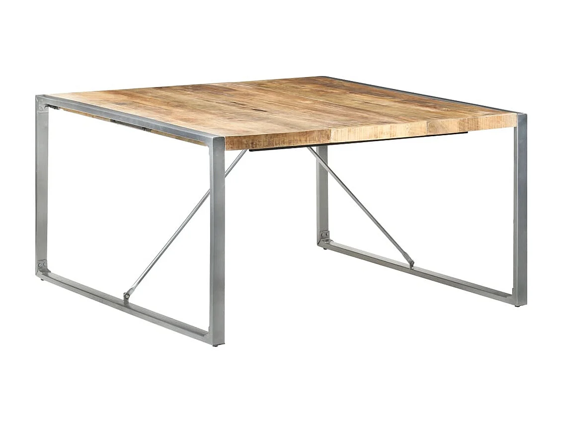 Table de salle à manger 140x140x75 cm Bois de manguier brut GHR12816