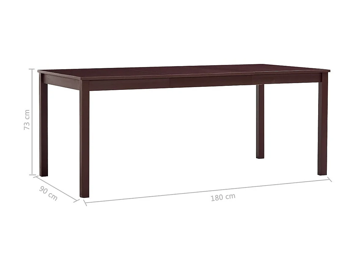 Mesa de jantar 180x90x73 cm madeira de pinho castanho-escuro PT439788