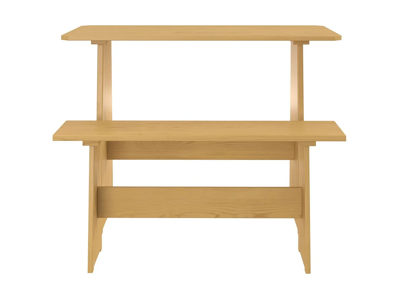 Table à manger avec banc Marron miel Bois de pin solide GHR96723