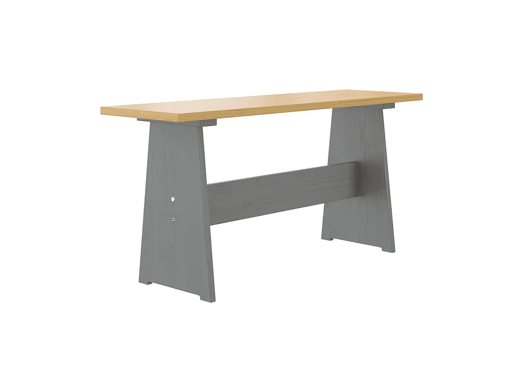 Mesa de jantar banco REINE pinho maciço castanho mel/cinzento PT829545