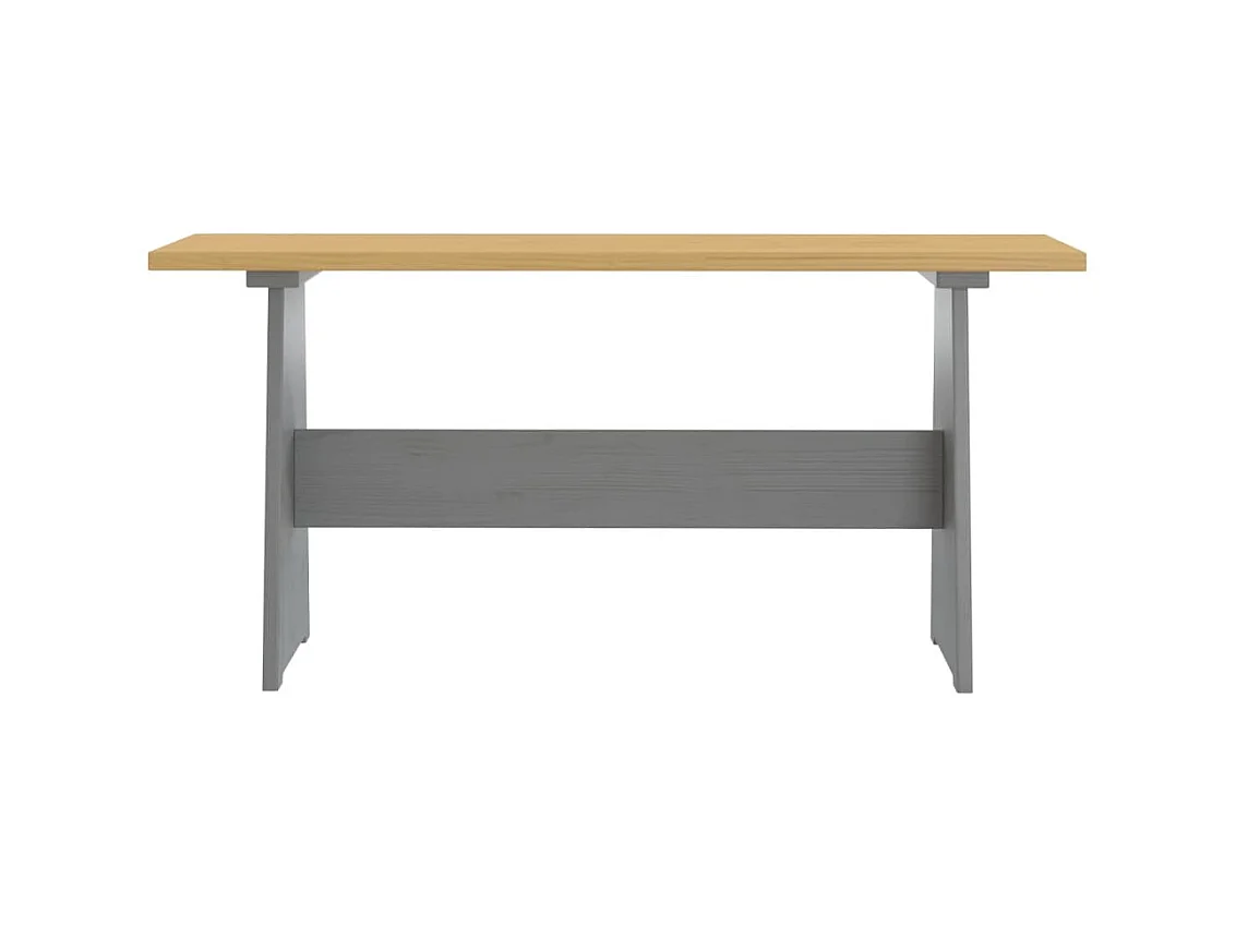 Mesa de jantar banco REINE pinho maciço castanho mel/cinzento PT829545