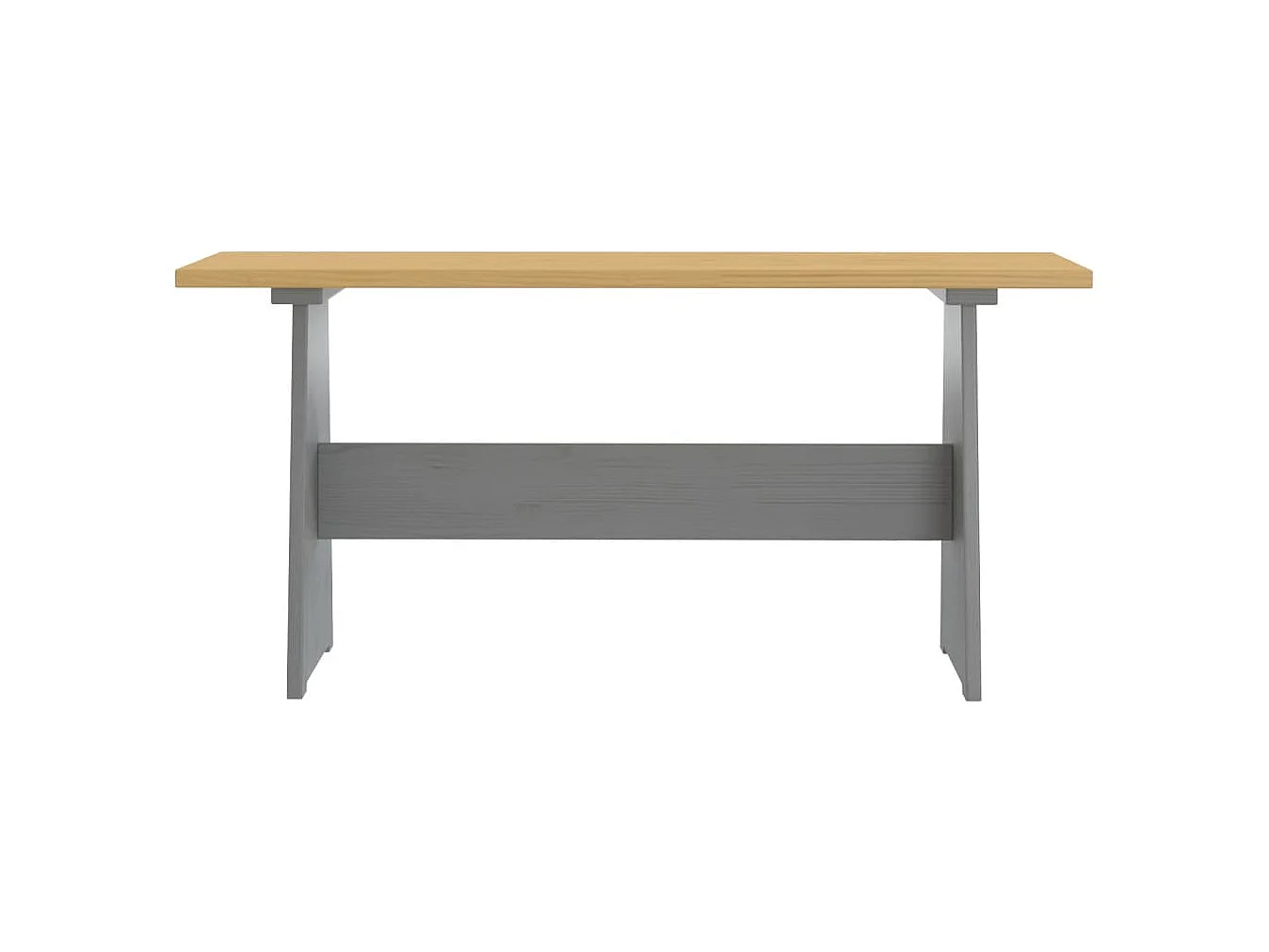 Table à manger avec banc Marron miel et gris Bois de pin solide GHR90254