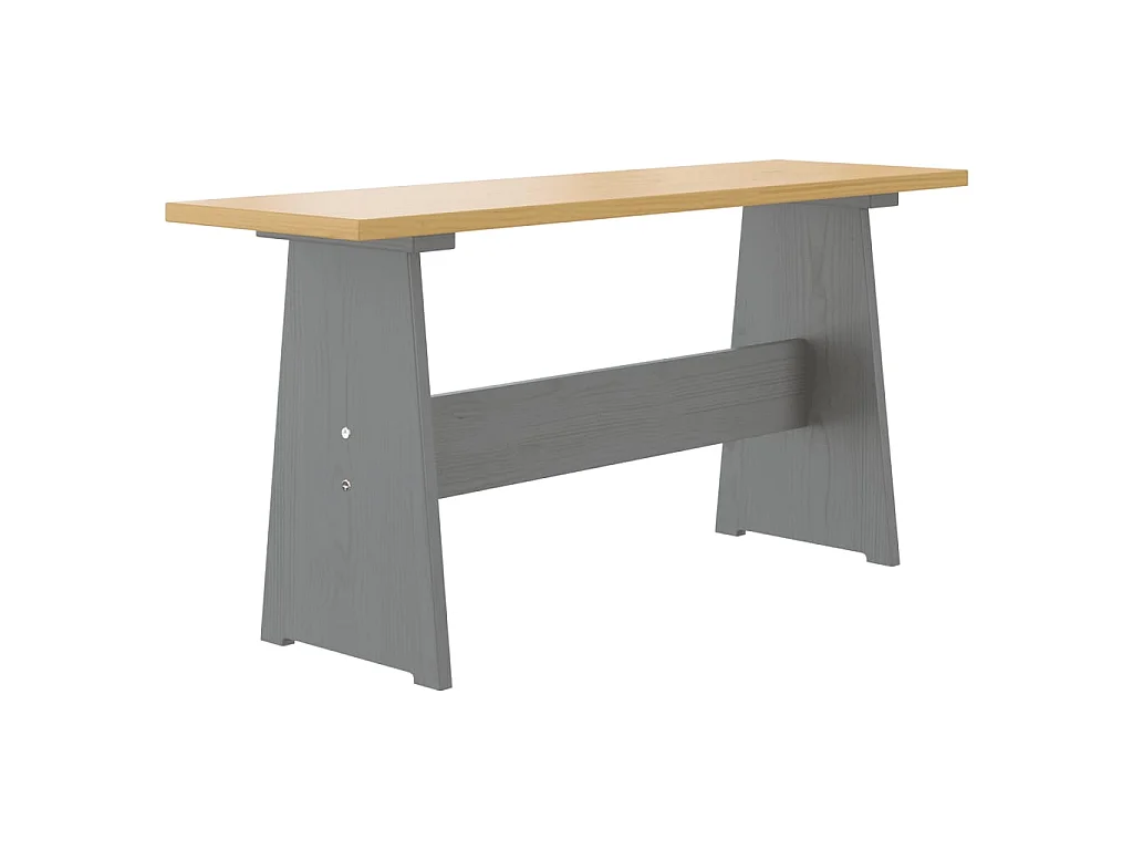 Table à manger avec banc Marron miel et gris Bois de pin solide GHR90254