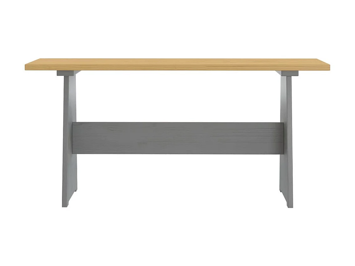 Table à manger avec banc Marron miel et gris Bois de pin solide GHR90254