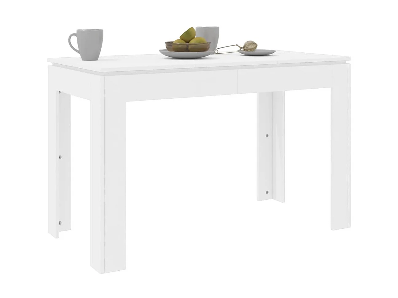 Table de salle à manger Blanc 120x60x76 cm Bois d'ingénierie GHR48730
