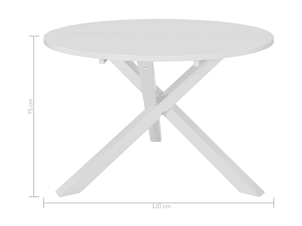 Eettafel 120x75 cm MDF wit NL512280
