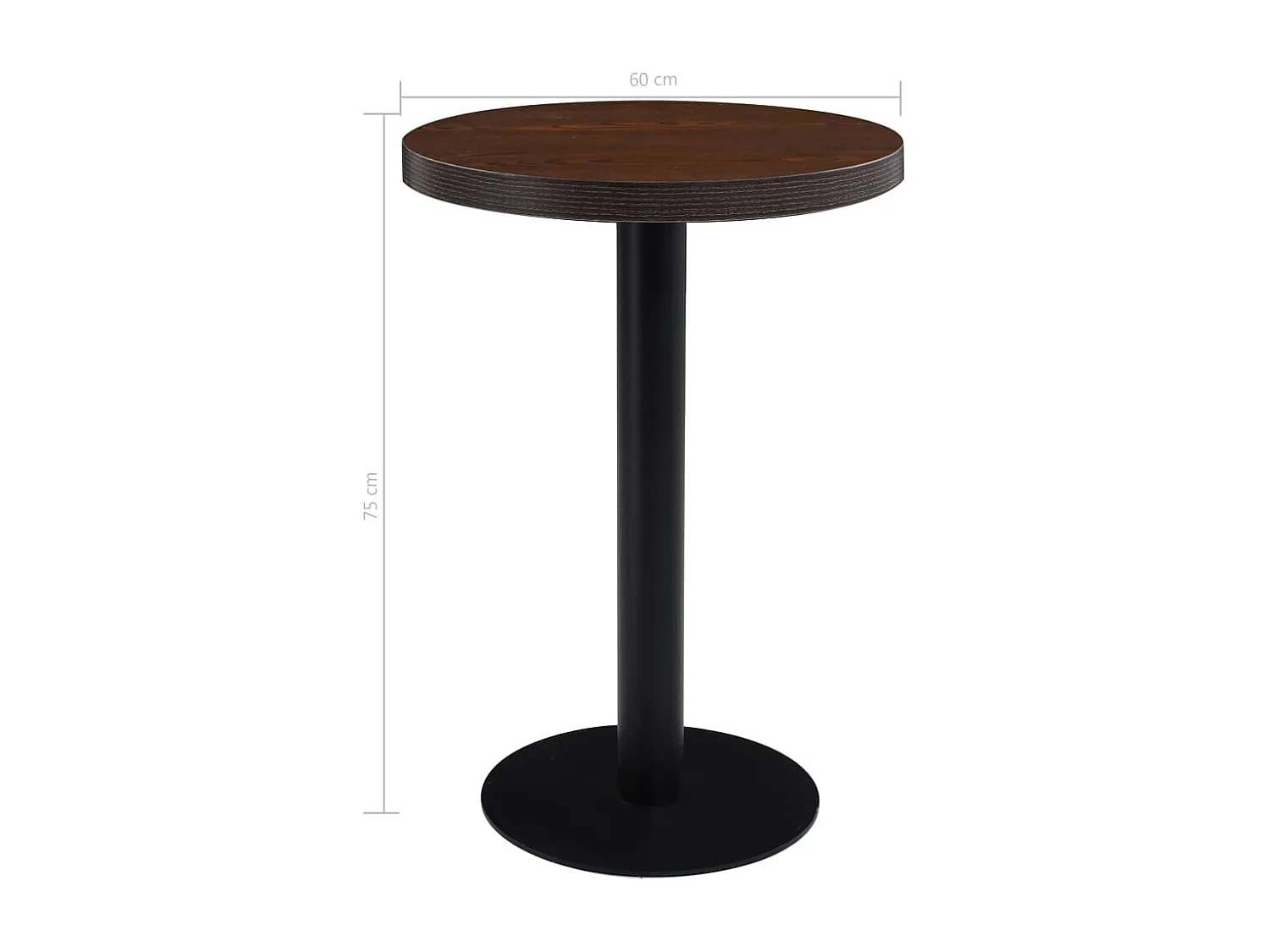 Mesa bistrô 60 cm MDF castanho-escuro PT249925
