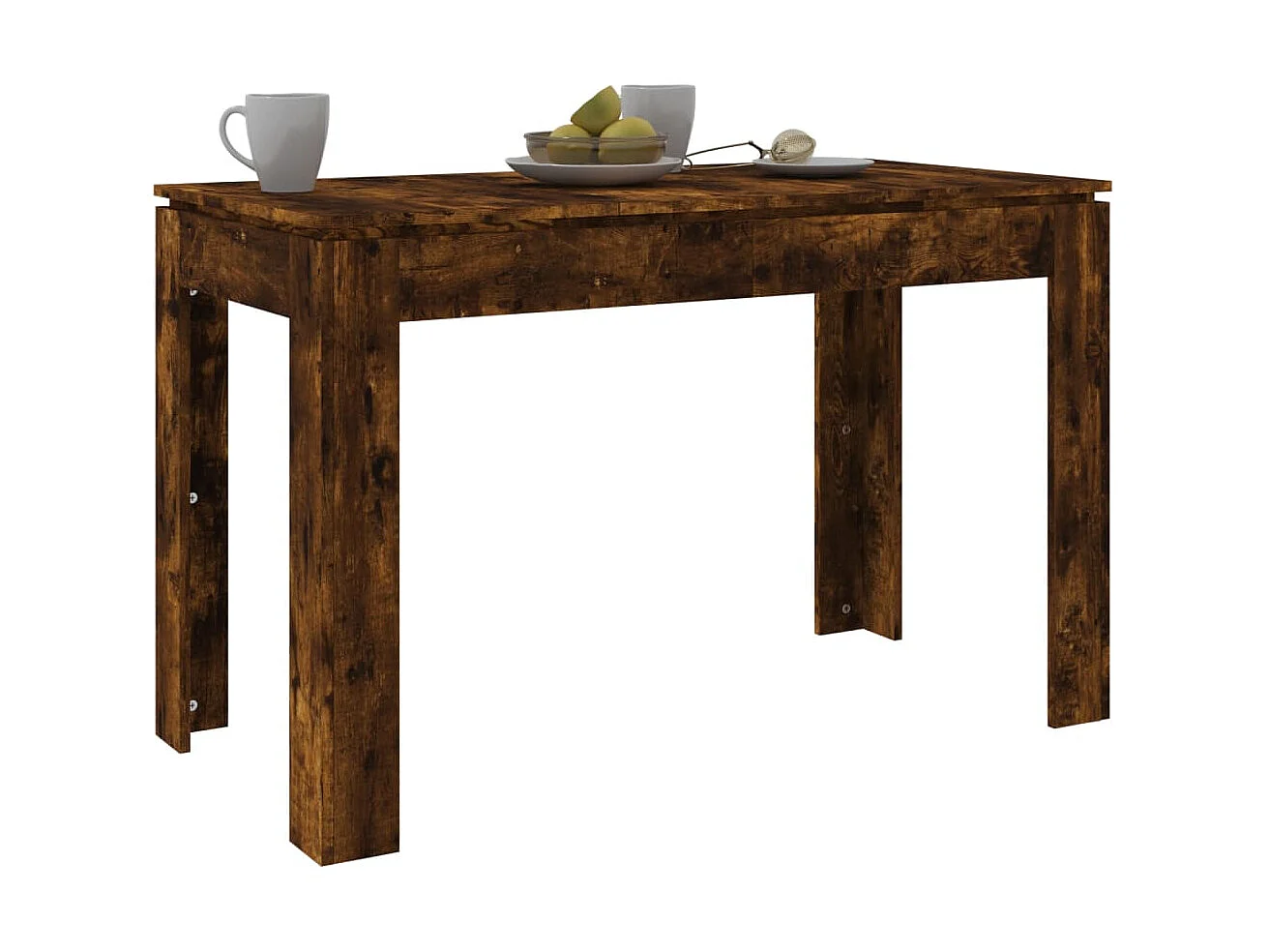 Eettafel 120x60x76 cm bewerkt hout gerookt eikenkleurig NL450982