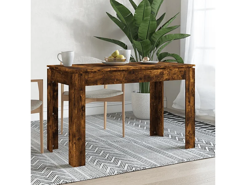 Eettafel 120x60x76 cm bewerkt hout gerookt eikenkleurig NL450982