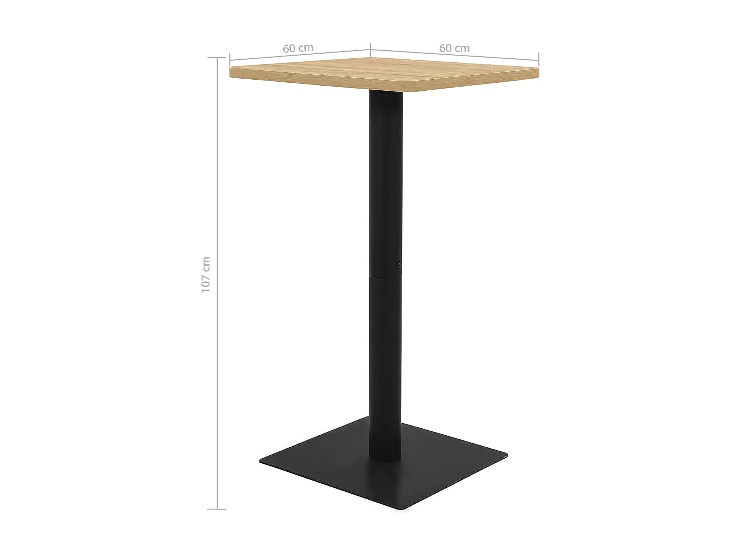 Table de bistro Couleur chêne 60x60x107 cm GHR12339