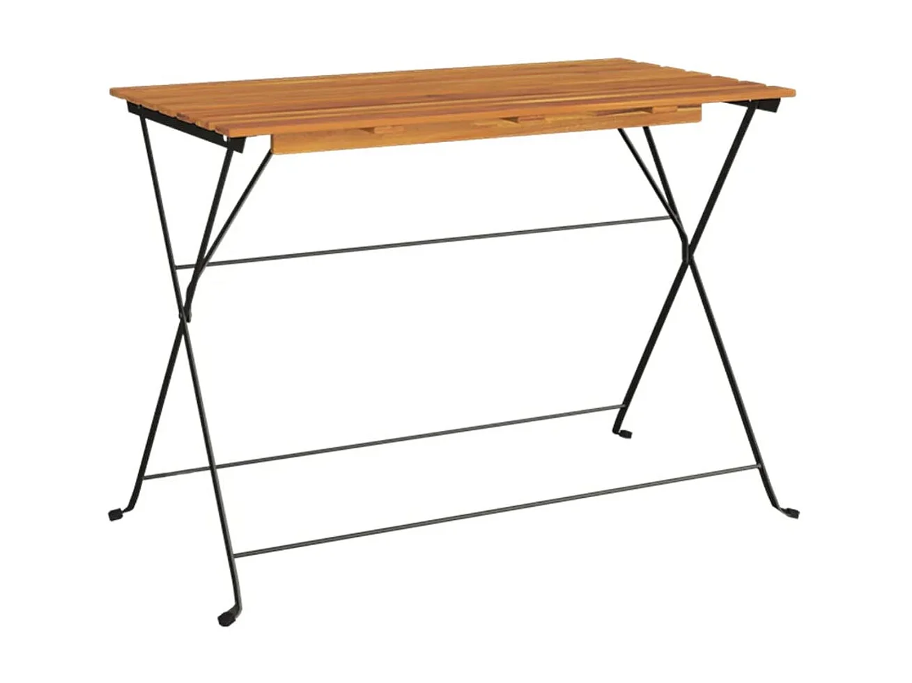 Mesa de bistrô dobrável 100x54x71 cm acácia maciça e aço PT578327