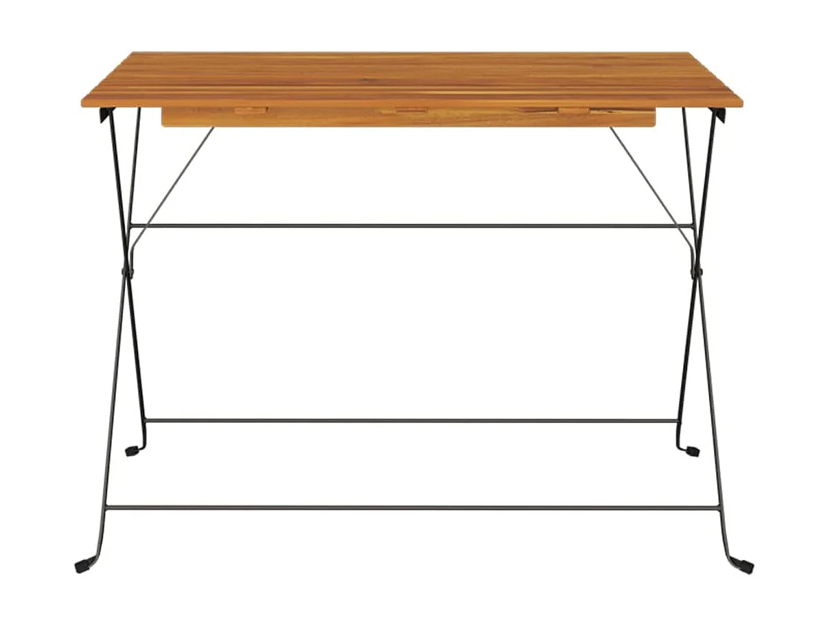 Mesa de bistrô dobrável 100x54x71 cm acácia maciça e aço PT578327