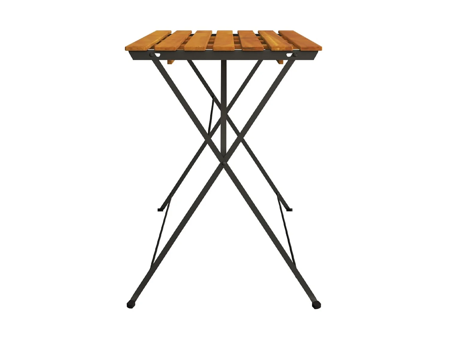 Mesa de bistrô dobrável 100x54x71 cm acácia maciça e aço PT578327