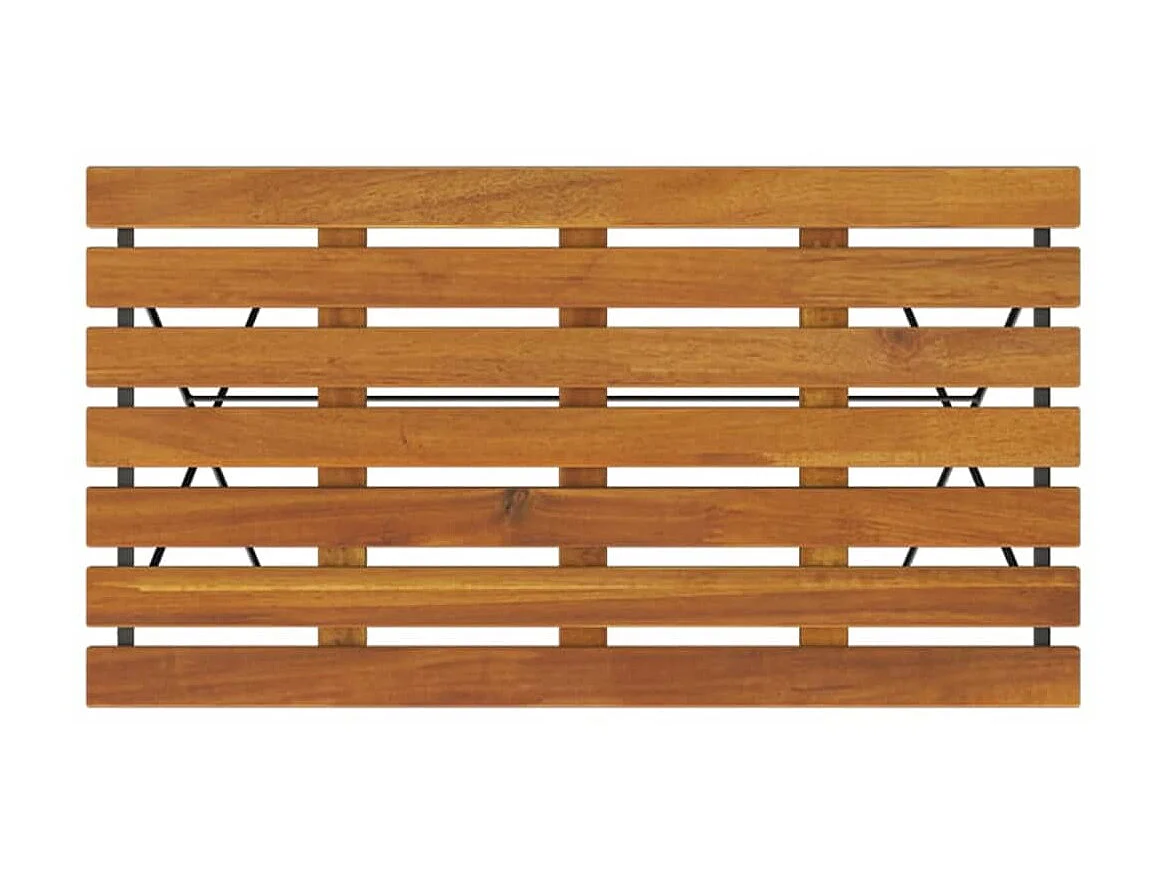 Mesa de bistrô dobrável 100x54x71 cm acácia maciça e aço PT578327