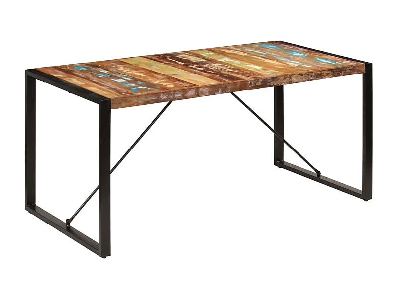 Mesa de jantar 160x80x75 cm madeira recuperada maciça PT116688