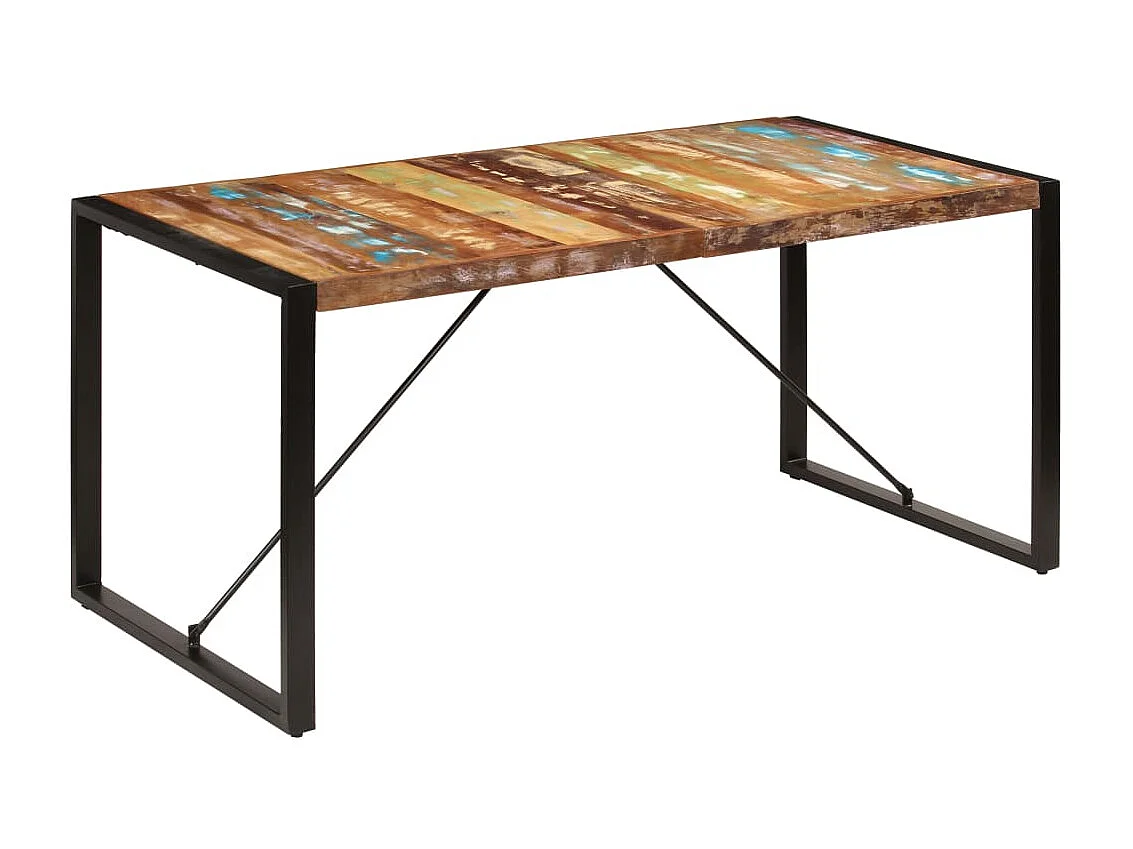 Mesa de jantar 160x80x75 cm madeira recuperada maciça PT116688