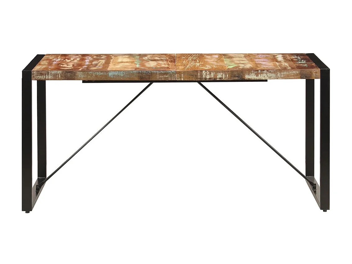 Mesa de jantar 160x80x75 cm madeira recuperada maciça PT116688