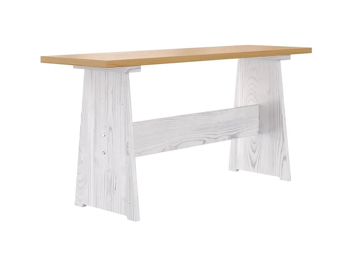 Mesa de comedor con banco REINE madera de pino marrón blanco ES392264