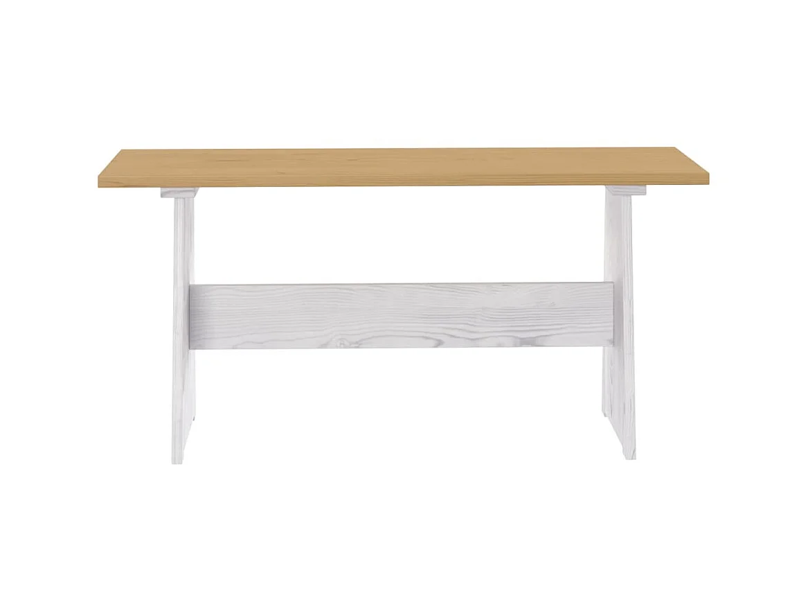 Mesa de comedor con banco REINE madera de pino marrón blanco ES392264