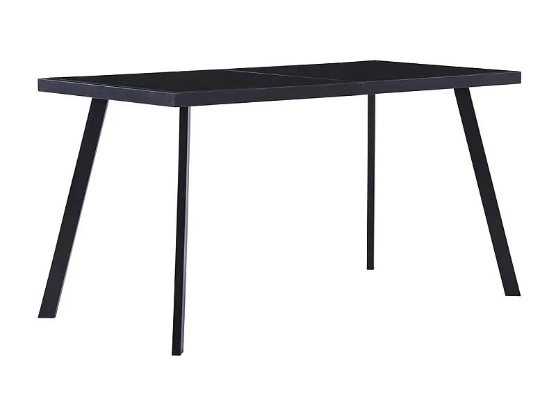 Table de salle à manger Noir 140x70x75 cm Verre trempé GHR72499