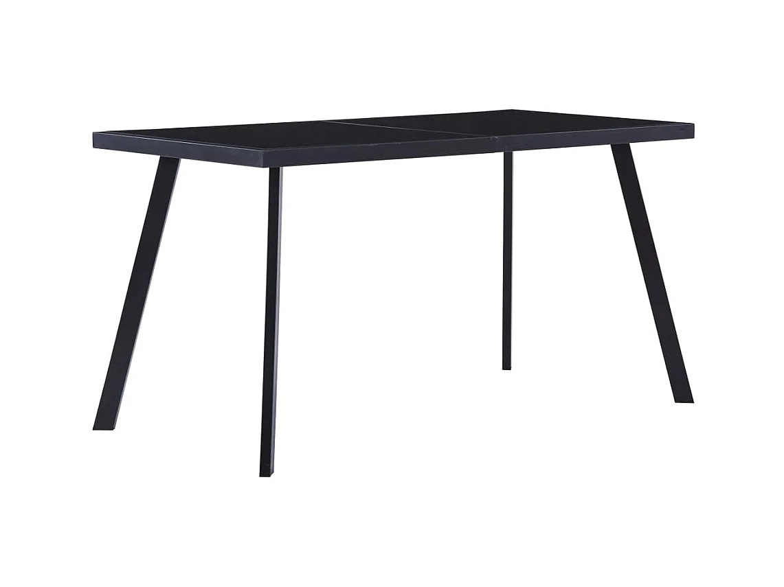 Table de salle à manger Noir 140x70x75 cm Verre trempé GHR72499