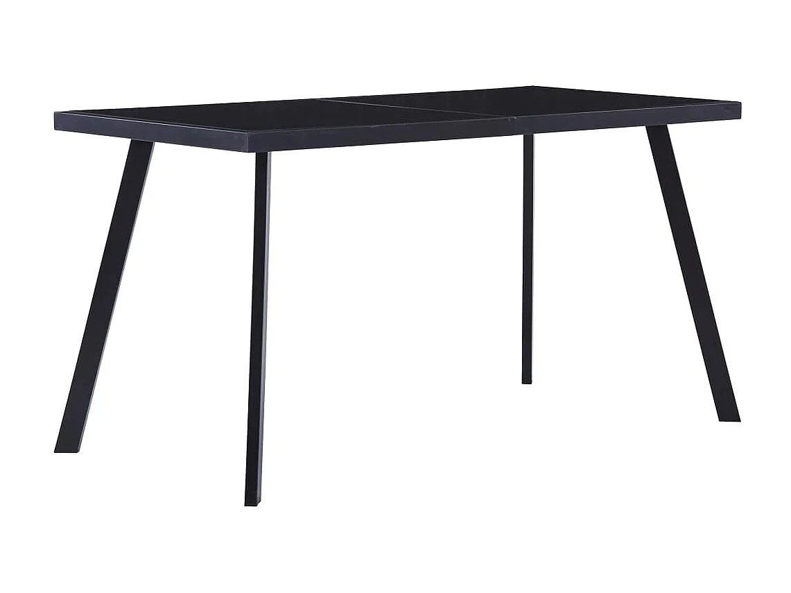Eettafel 140x70x75 cm gehard glas zwart NL612795