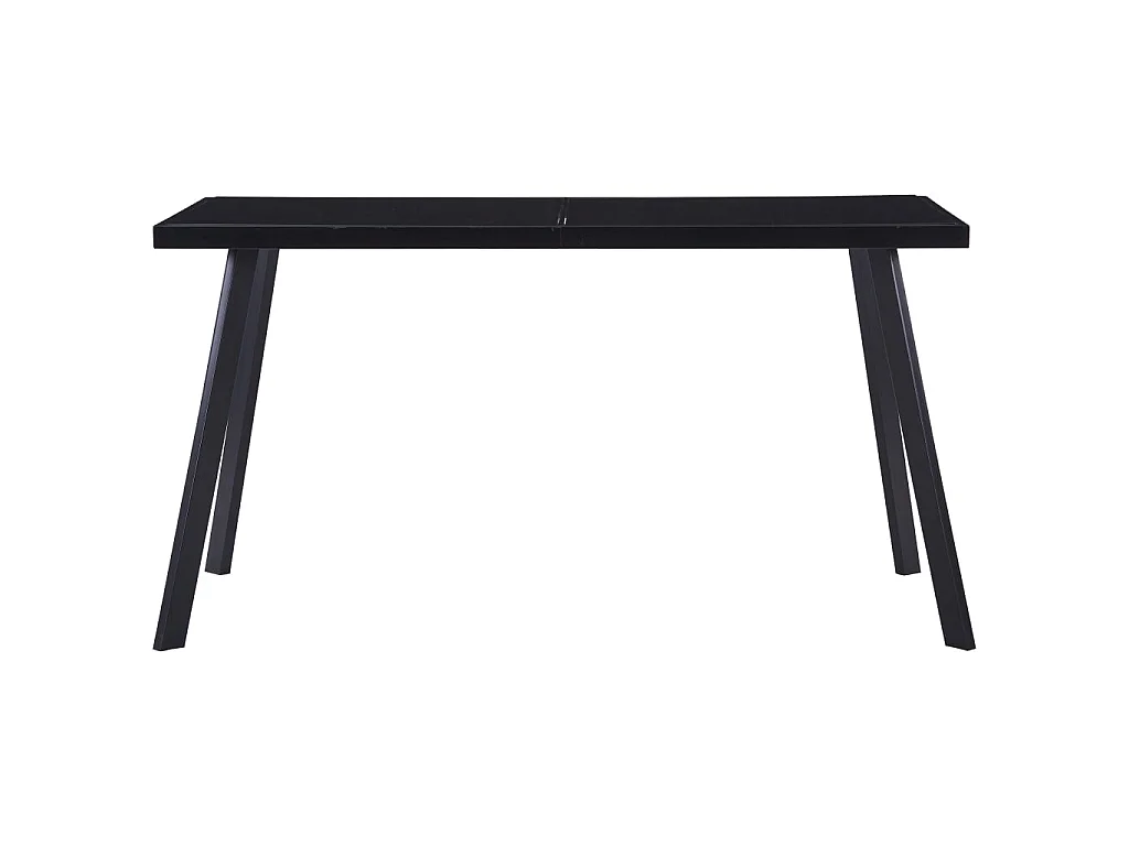 Eettafel 140x70x75 cm gehard glas zwart NL612795