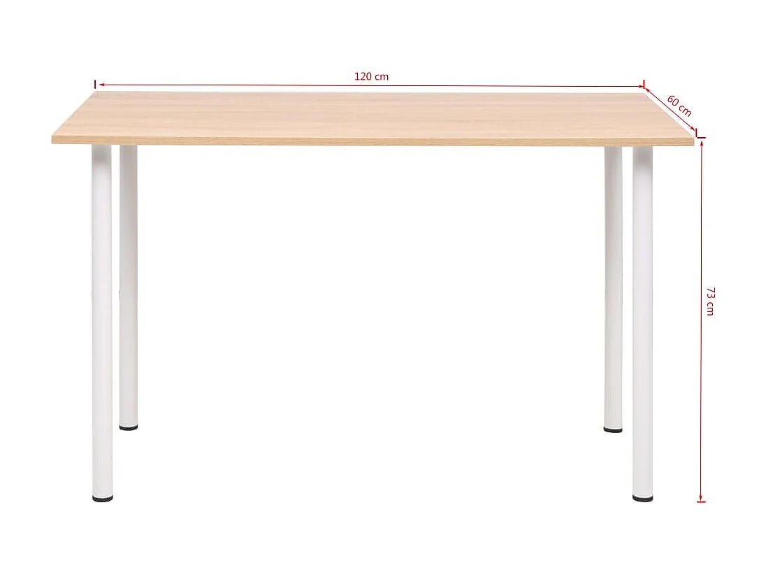 Mesa de jantar 120x60x73 cm cor carvalho e branco PT949508