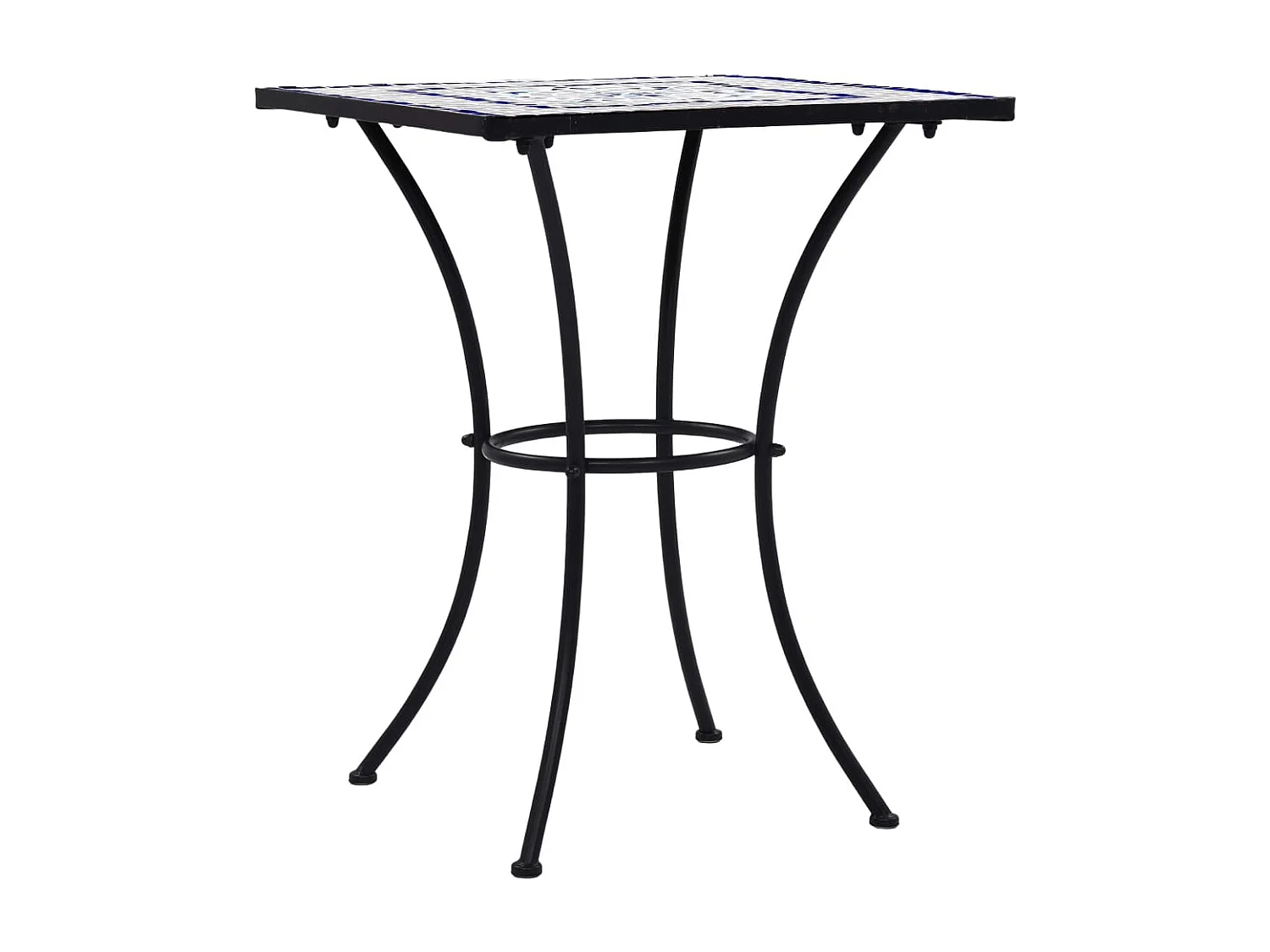Table de bistro mosaïque Bleu et blanc 60 cm  Céramique GHR49814