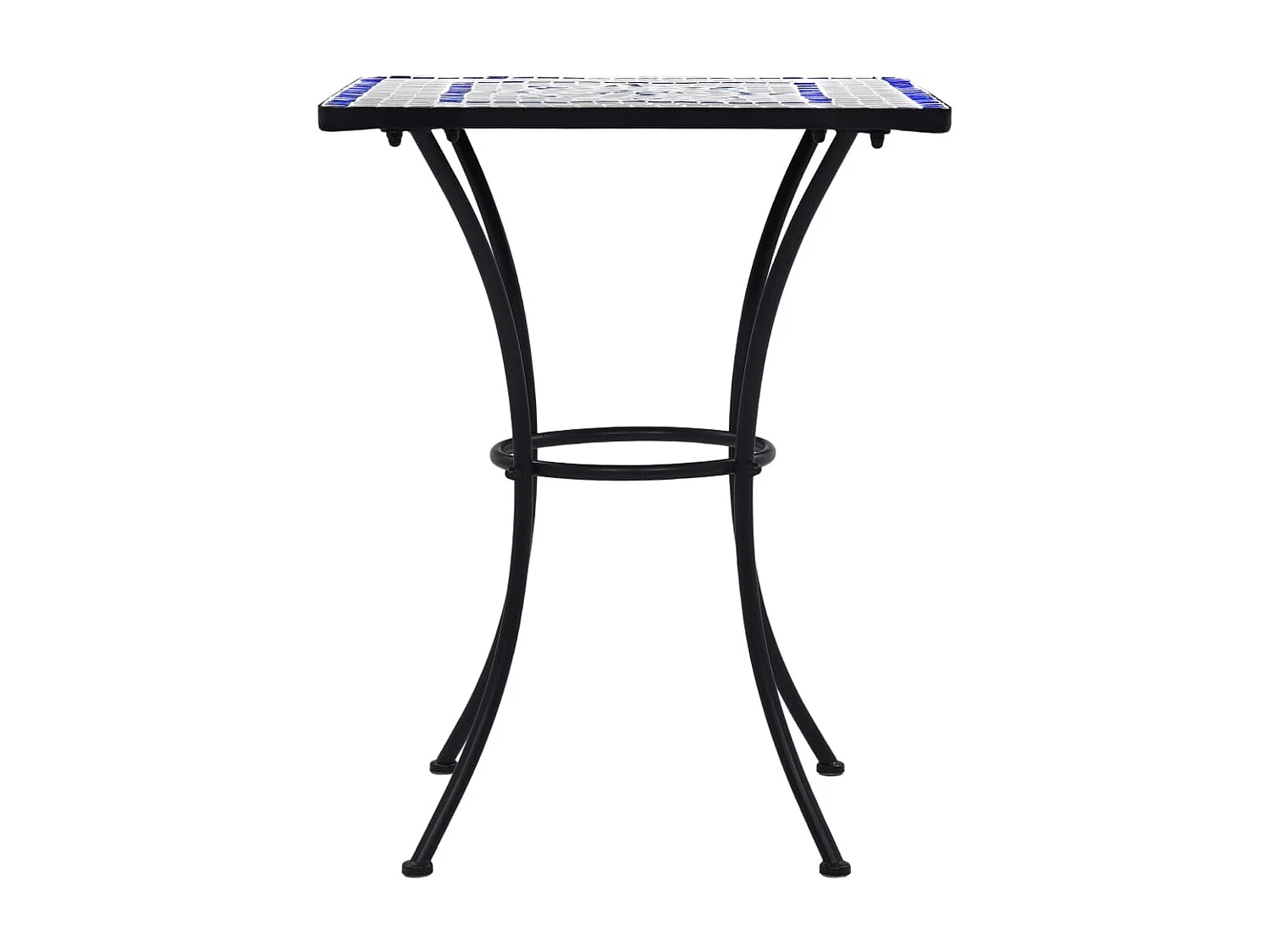 Table de bistro mosaïque Bleu et blanc 60 cm  Céramique GHR49814