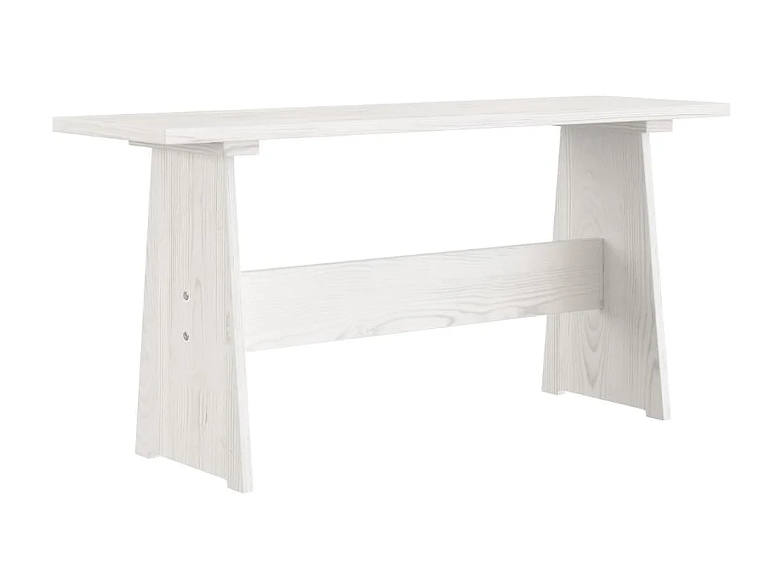 Mesa de jantar com banco REINE pinho maciço branco PT800662
