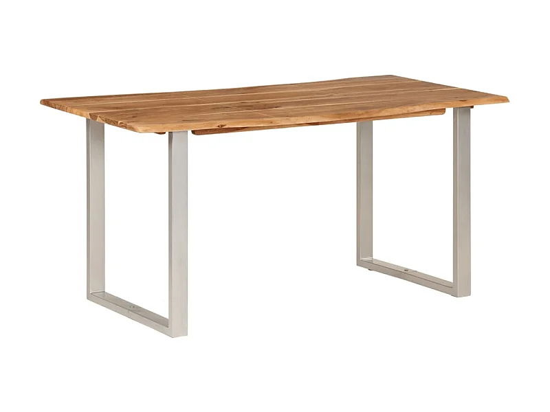 Mesa de comedor de madera maciza de acacia 154x80x76 cm ES677826