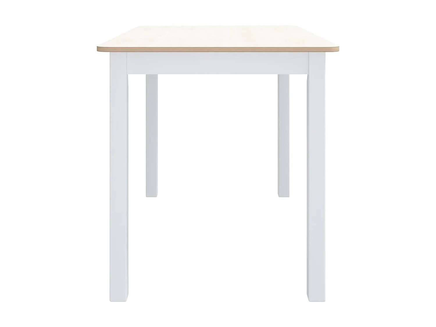 Table à dîner Blanc et marron 114x71x75 cm Bois d'hévéa massif GHR55196