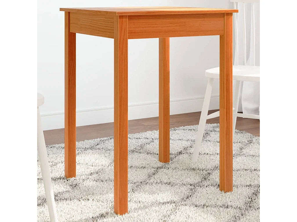 Table à manger cire marron 55x55x75 cm bois massif de pin GHR15565