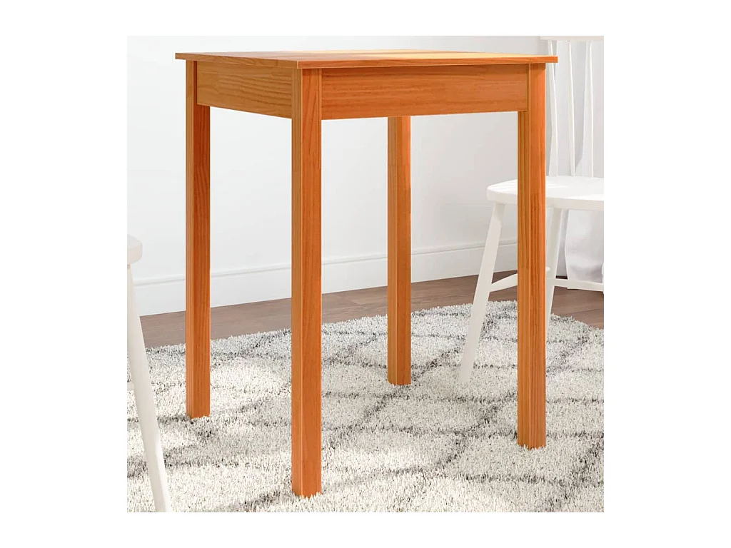 Table à manger cire marron 55x55x75 cm bois massif de pin GHR15565