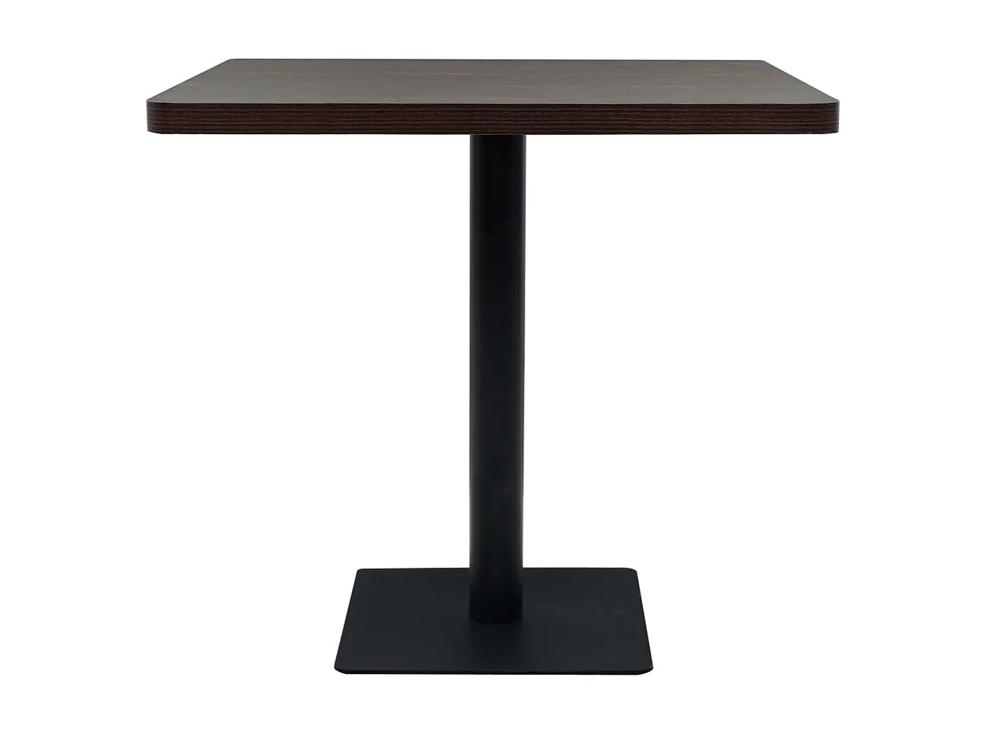Table de bistro MDF et acier Carré 80 x 80 x 75 cm Frêne foncé GHR36627
