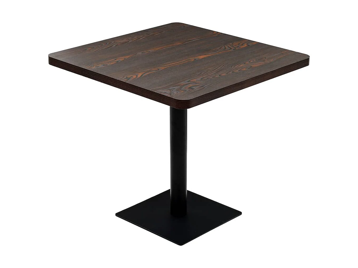 Bistrotafel vierkant 80x80x75 cm MDF en staal donker essenkleur NL643475