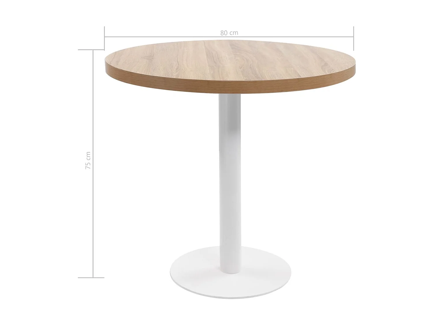 Mesa bistrô 80 cm MDF castanho-claro PT817105