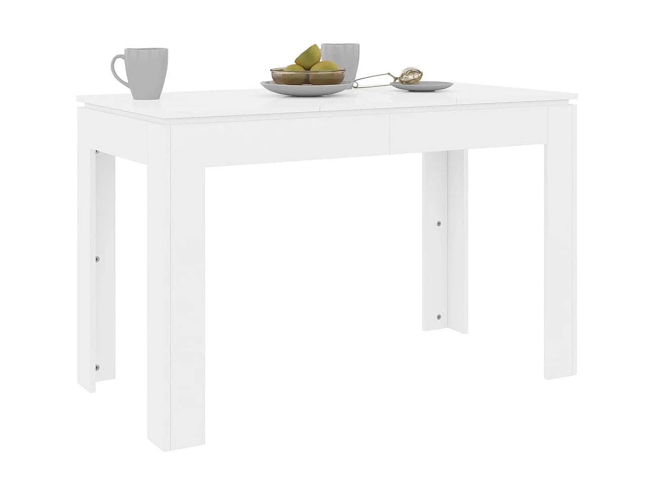 Table de salle à manger Blanc brillant 120x60x76 cm Aggloméré GHR87425