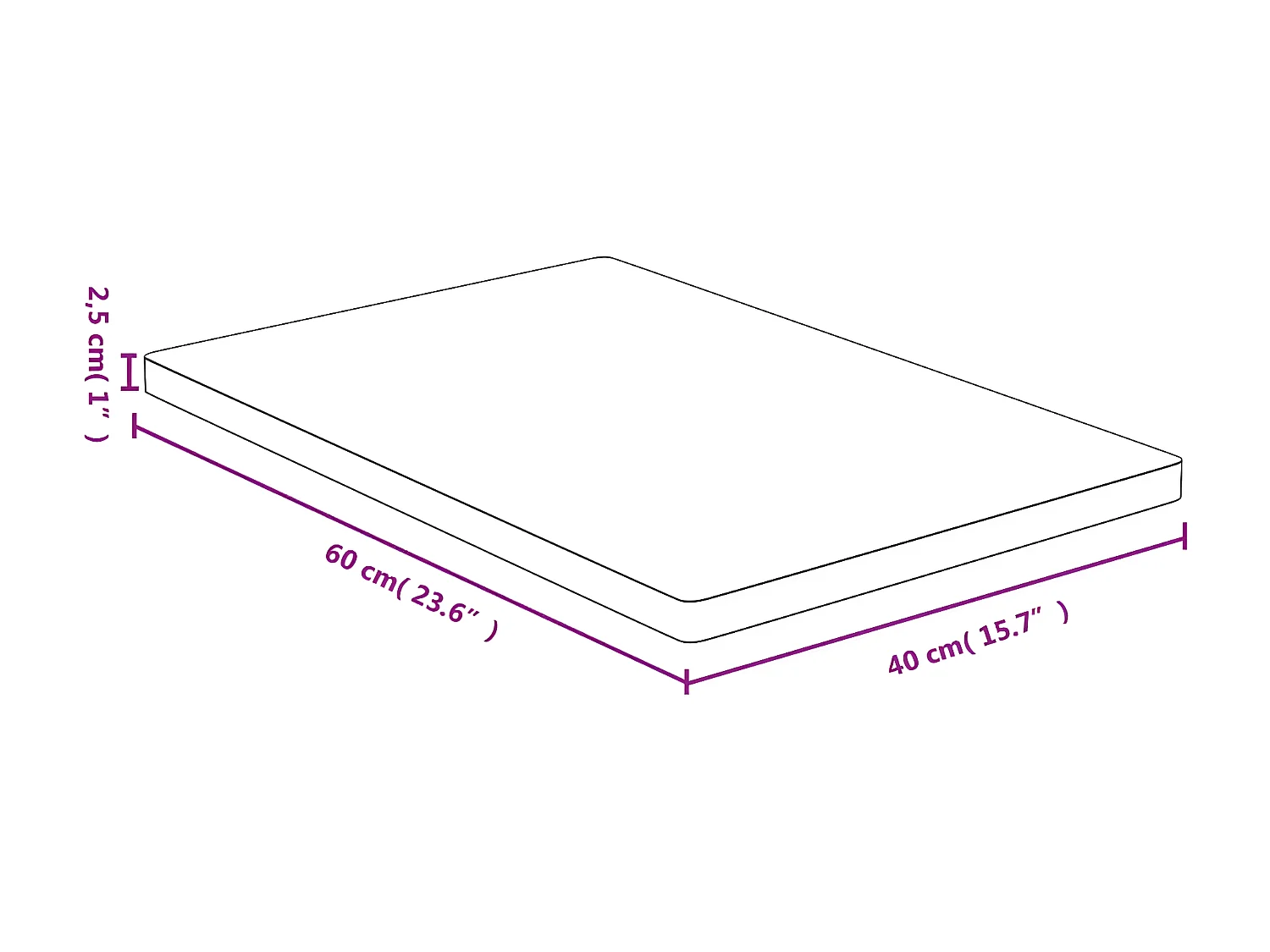 Tampo de mesa 40x60x2,5 cm bambu PT175266