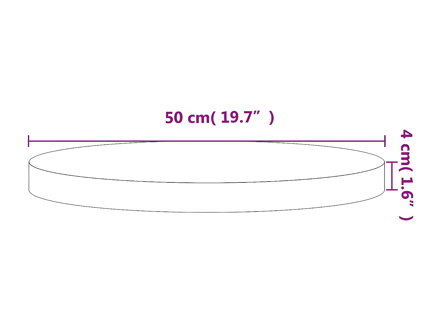 Tampo de mesa redondo Ø50x4 cm madeira de faia maciça PT389492