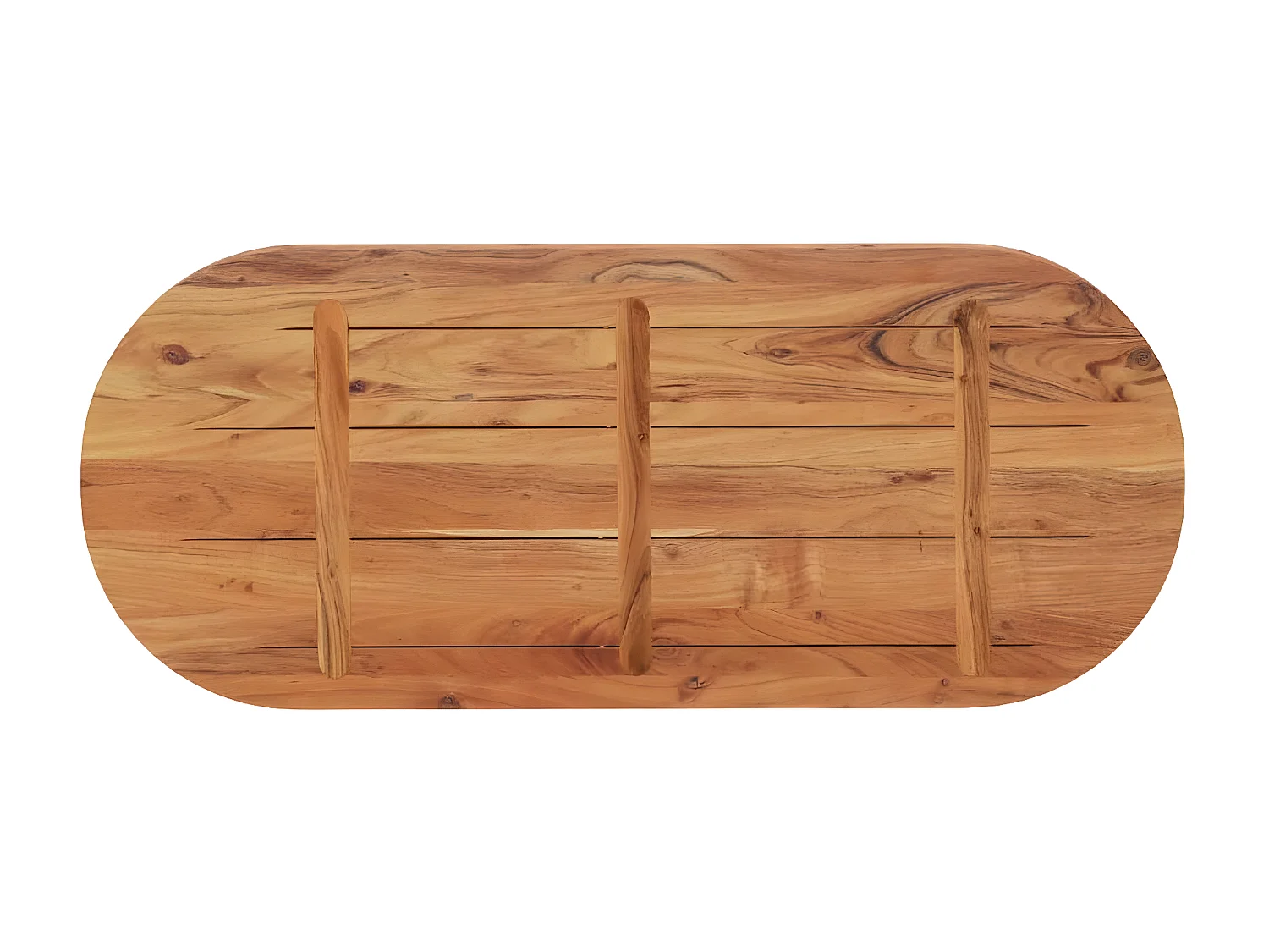 Dessus de table à manger 100x40x2,5 cm ovale bois massif d'acacia GHR64016