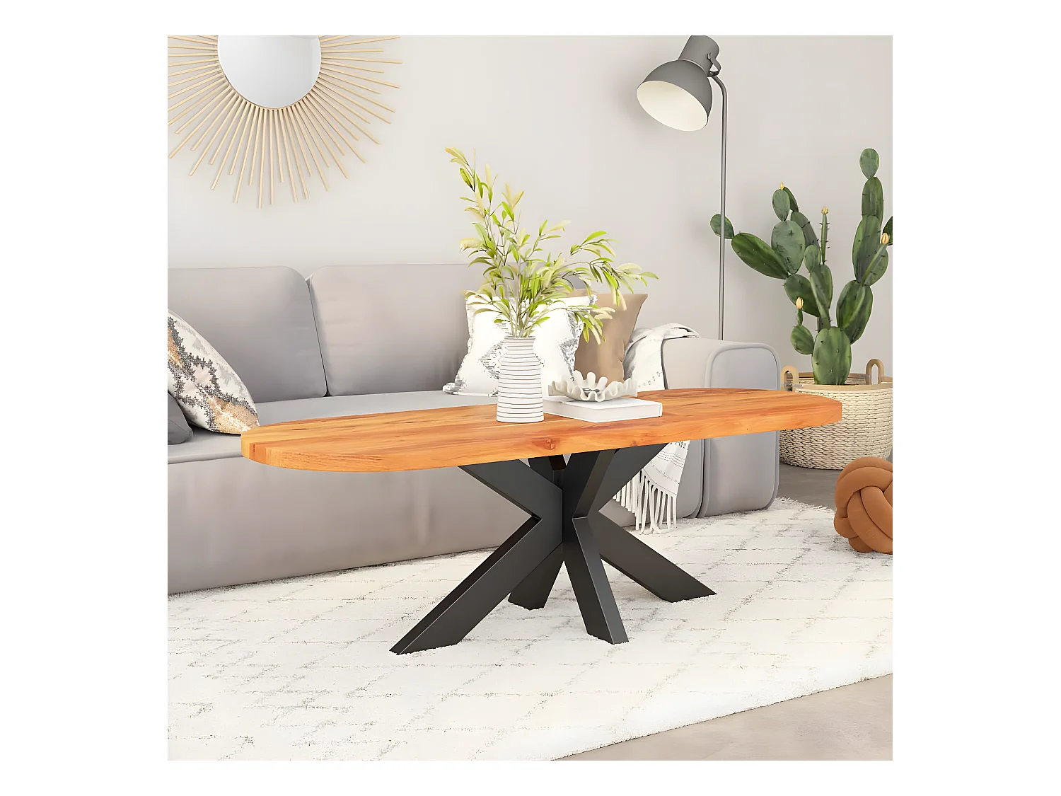 Dessus de table à manger 100x40x2,5 cm ovale bois massif d'acacia GHR64016